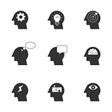 Human thinking process icons