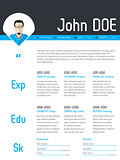 Modern resume cv template with photo pointer