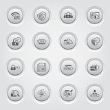 Button Design Security and Protection Icons Set.