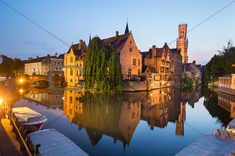 Rozenhoedkaai and Dijver river canal in Bruges, Belgium