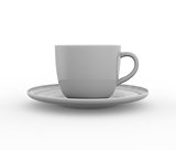 Mockup of coffee or tea cup on plate