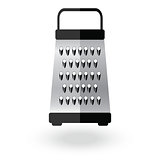 Grater metallic icon vector logo sign illustration. Kitchen equipment steel food cut accessory isolated on white.