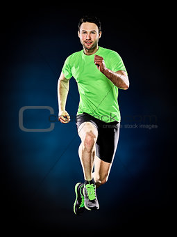 man runner running jogger jogging isolated