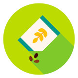 Package with Seeds of Wheat Circle Icon