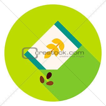 Package with Seeds of Wheat Circle Icon
