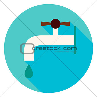 Water Faucet Circle Icon