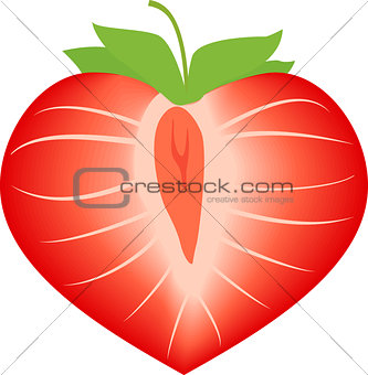 Vector illustration of strawberry in form heart