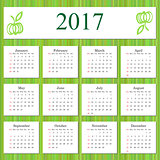 Calendar 2017 design template in vector