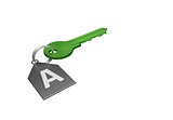 green key and silver trinket with silver ring