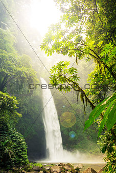 Tropical waterfall & flowing river
