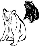 bear. silhouette bear on a white background for your design. bear silhouettes on the white background. Bears white brown animals