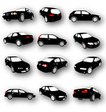 Set of Car Silhouettes Vector