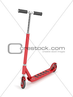 Red kick scooter