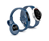 Activity trackers on white
