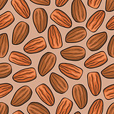 Almond nut seamless vector background