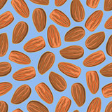 Almond nut seamless vector background