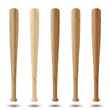 Set of baseball bats, vector illustration.