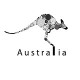 Ornamental silhouette kangaroo 