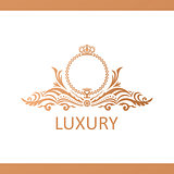 Calligraphic Luxury logo. Emblem elegant decor elements. Vintage