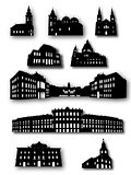 Collection of Building Silhouettes Vector