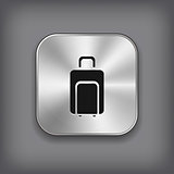 Luggage icon - vector metal app button