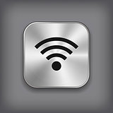 Wi-fi icon - vector metal app button