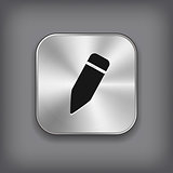 Pencil icon - vector metal app button