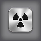 Radioaktivity icon - vector metal app button