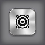 Audio speaker icon - vector metal app button