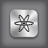 Atom icon - vector metal app button