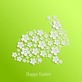Easter Rabbit Bunny of White Flowers
