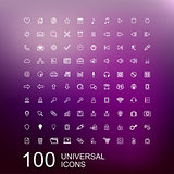 Vector Set of 100 Icons for Web Design