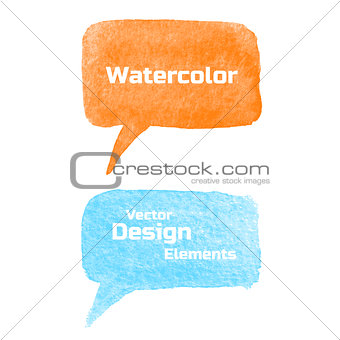 Set of Vector Watercolor Speech Bubbles