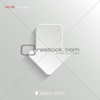 Down arrow icon - vector web background