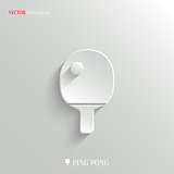 Ping pong icon - vector white app button