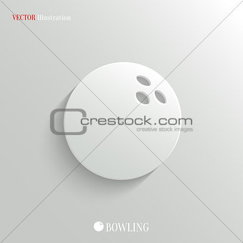 Bowling icon - vector white app button