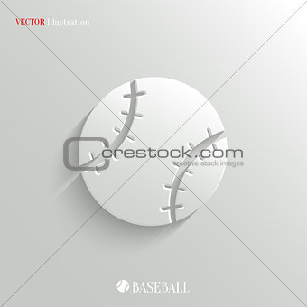 Baseball icon - vector white app button