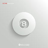 Billiard icon - vector white app button