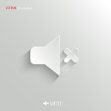 Mute icon - vector white app button