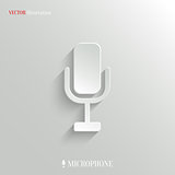 Microphone icon - vector white app button