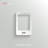 Smartphone icon - vector white app button
