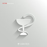 Caduceus Medical Symbol- vector white app icon