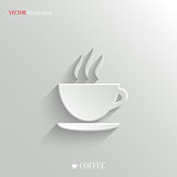 Coffee icon - vector white app button