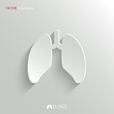 Lungs icon - vector white app button