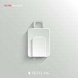 Luggage icon - vector white app button
