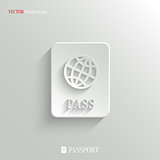 Passport icon - vector white app button