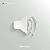 Speaker icon - vector white app button