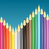 Colorful pencils background. Vector illustration.