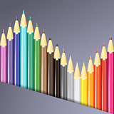 Colorful pencils background. Vector illustration.