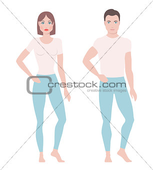 Man and woman vector drawing